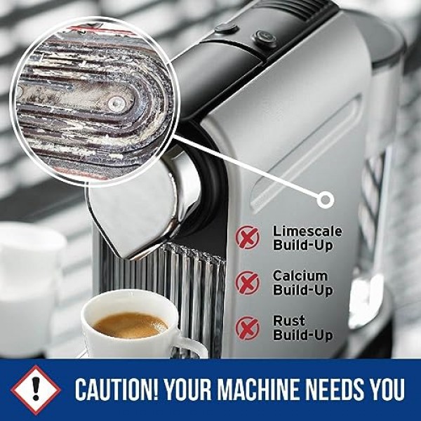 Caffenu 디스케일링 정제 6개 팩 | 커피 머신 디스케일러 정제 | Nespresso, Delonghi, Lavazza, Breville, Keurig와 호환 가능 | 석회질 및 축적물 제거 | 바리스타 키트 완성