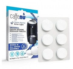 Caffenu 디스케일링 정제 6개 팩 | 커피 머신 디스케일러 정제 | Nespresso, Delonghi, Lavazza, Breville, Keurig와 호환 가능 | 석회질 및 축적물 제거 | 바리스타 키트 완성