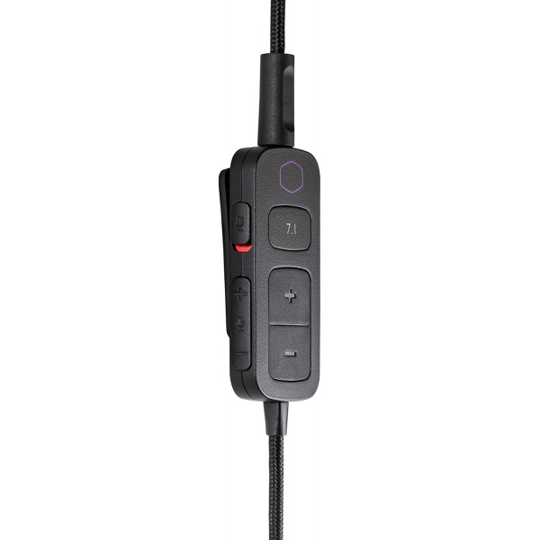 Cooler Master MH752 게임용 헤드셋(가상 7.1 서라운드 사운드 포함) - 40mm 네오디뮴 오디오 드라이버와 호환되는 PC/콘솔, 크리스탈 클리어 붐 마이크 및 경량 프레임 - USB/3.5m