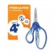 Fiskars 5" 소프트그립 왼손잡이용 4세 이상 어린이용 뾰족한 팁 가위 - 학교 또는 공예용 왼손잡이 가위 - 학용품으로 돌아가기 - 블루 라이트닝