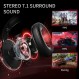 Tatybo XW6 7.1 PC PS4 PS5용 게임용 헤드셋 Xbox One 스위치 USB 및 소음 차단 기능이 있는 3.5mm 게임용 헤드폰 RED Large Black Red