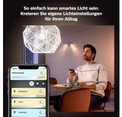Philips Hue White Ambiance E27 램프 더블 팩 2x570lm, 밝기 조절 가능, 모든 흰색 음영, 앱을 통해 제어 가능, Amazon Alexa(Echo, Echo Dot)와 호환 가능
