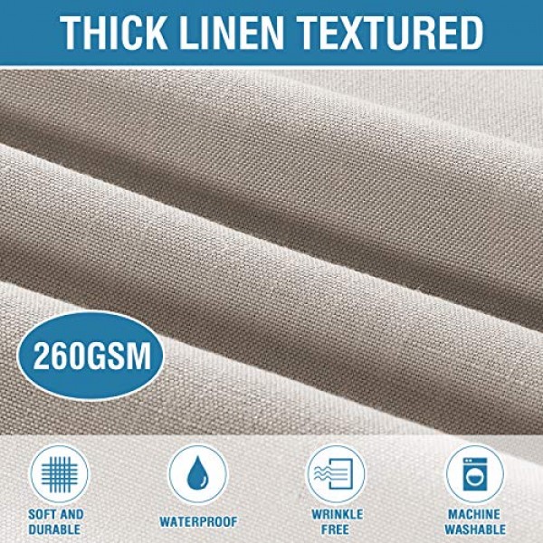 H.VERSAILTEX 린넨 질감의 테이블 천 직사각형 54 x 80인치 프리미엄 솔리드 식탁보 다이닝 뷔페용 누출 방지 방수 테이블 커버 특징 매우 부드럽고 두꺼운 원단 주름 없음,