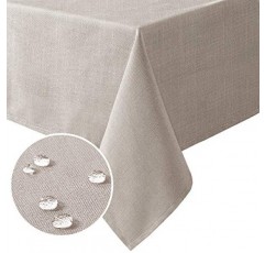 H.VERSAILTEX 린넨 질감의 테이블 천 직사각형 54 x 80인치 프리미엄 솔리드 식탁보 다이닝 뷔페용 누출 방지 방수 테이블 커버 특징 매우 부드럽고 두꺼운 원단 주름 없음,
