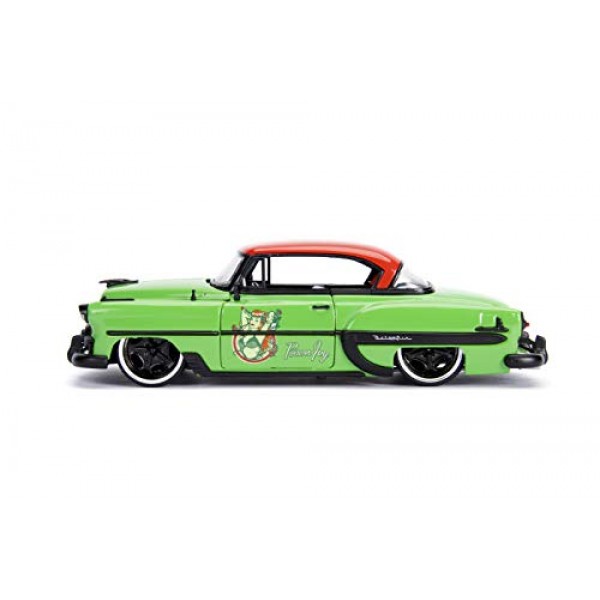 Jada Toys DC Comics Bombshells Poison Ivy & 1953 Chevy Bel Air 다이 캐스트 자동차, 1:24 스케일 차량, 2.75