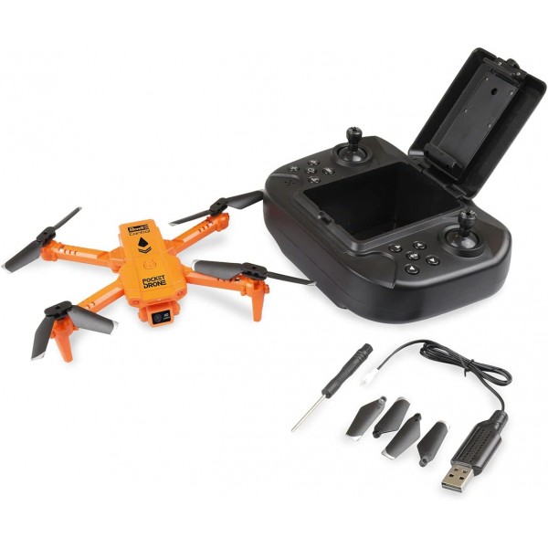 Revell Control Pocket Drone I 접이식 GHz 쿼드로콥터 I 14세 이상의 드론 애호가용 I 3단계 속도 및 뒤집기 기능 I 스마트폰에서 바로 라이브 이미지 및 동영상 제공