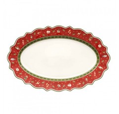 Villeroy & Boch Delight 50 x 31 cm 타원형 플래터, 레드