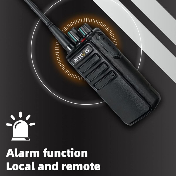 Retevis RB629 양방향 무선 헤드셋 PMR446 Rugged 워키토키 무선 클론 기능 라이센스 무료 비상 경보 VOX 보안용 충전식 양방향 라디오(2팩, 블랙)