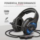 Trust GXT 460 Varzz 게임용 헤드셋 USB 및 3.5 잭, 마이크가 있는 헤드폰, 파란색 LED, PC용, 노트북 - 검은색 50mm 스피커 모듈 조명