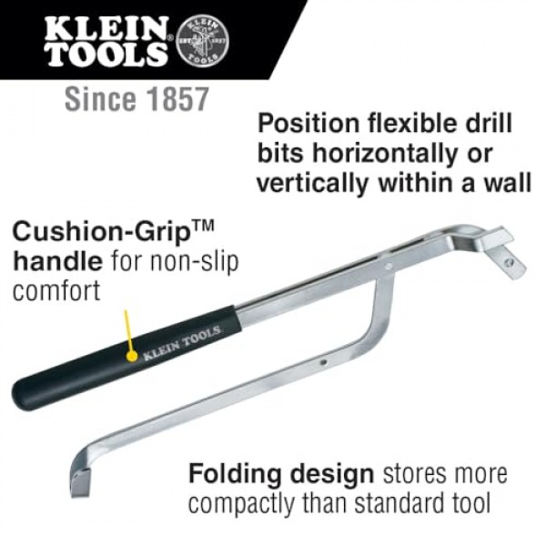 Klein Tools 53721 플렉스 비트 키트(9/16인치 x 54인치 플렉스 비트 오거 포함), 배치 도구 및 벽 뒤에 와이어를 당기기 위한 와이어 당김 그립