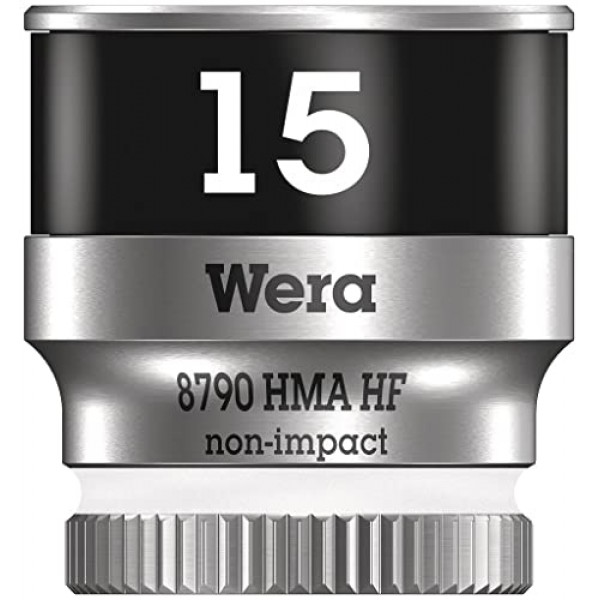 WERA 05003010001 8790 HMA HF Zyklop 소켓(홀딩 기능 포함 1/4인치 드라이브 포함), 15 x 23mm