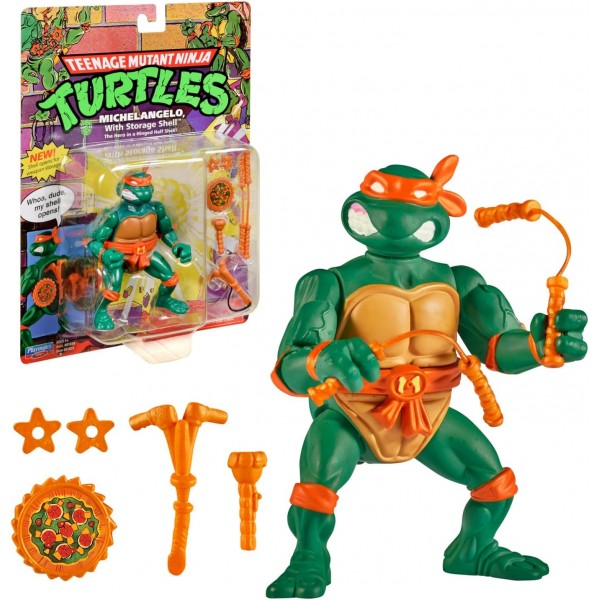 NINJA TURTLES, 10cm 관절 그림, 클래식 컬렉션의 입상, 무작위 모델, 4세 이상 어린이용 장난감, Giochi Preziosi T0001