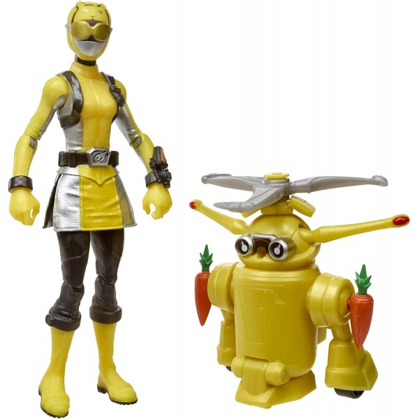 파워레인저 Beast Morphers Yellow Ranger and Morphin Jax Beast Bot 15cm 액션 피규어 2팩 완구 TV 프로그램에서 영감을 받음
