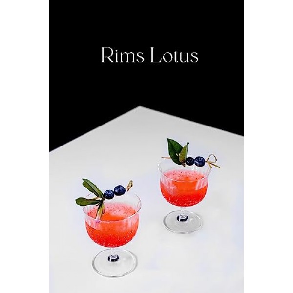 LEMONSODA 고급 림 오리엔트 쿠페 디저트/팔로마 골지 마티니 & 와인 잔 - 루카리우스의 고급 유리 - 2개 세트(로터스)