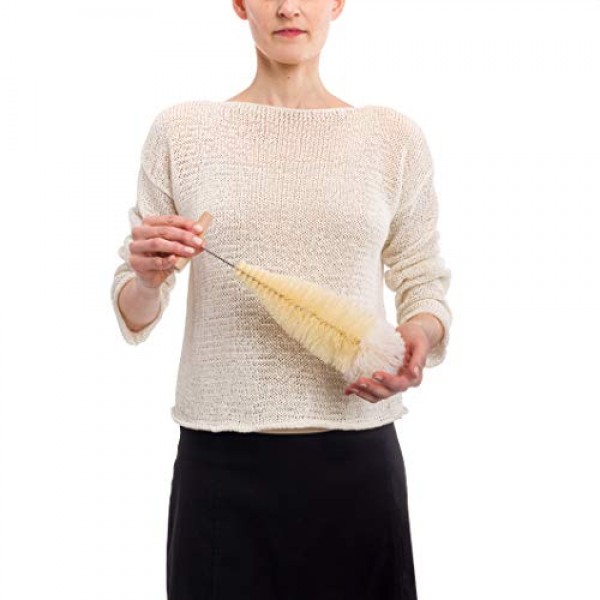 너도밤나무 손잡이가 있는 Redecker Tampico 섬유 및 양모 소다 스트림 병 브러시, 독특한 눈물방울 모양으로 쉽게 병, 항아리 및 특수 유리 제품을 청소할 수 있음, 12인치,