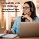 Cyber ​​Essential USB Headset (HS-2000) - 통화 및 음악을 위한 전문가용 헤드셋, 하루 종일 편안함, 통합 이어컵 컨트롤, UC 플랫폼에 최적화