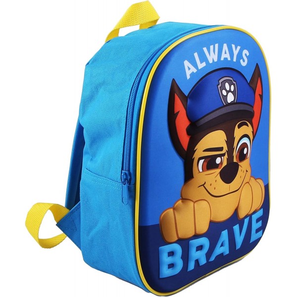 PAW PATROL 아동용 소년 소녀용 백팩 아동용 백팩 with great Chase 3D 모티브(109) 대형 메인 수납 공간, 29.5 x 23 x 10 cm, 파란색/노란색 3d 파란색/노란색(109)