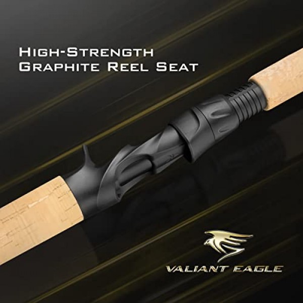 KastKing Valiant Eagle Passage 여행용 낚싯대, 4개 및 6개 팩 낚싯대, 스피닝, 캐스팅 및 플라이 모델, IM6 흑연 블랭크, 산화티타늄 LTS 링 가이드, 아름다운 코르크 손잡이 및 