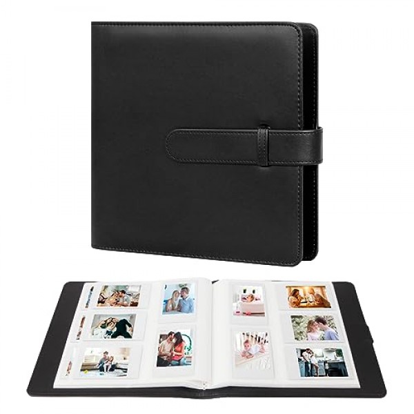 Fujifilm Instax Mini 12 11 9 8+ 8 90 40 EVO LiPlay 인스턴트 카메라용 360 포켓 사진 앨범, Polaroid Snap/PIC-300/Z2300/SocialMatic 인스턴트 카메라 및 Zip 인스턴트 프린터(Balck)용