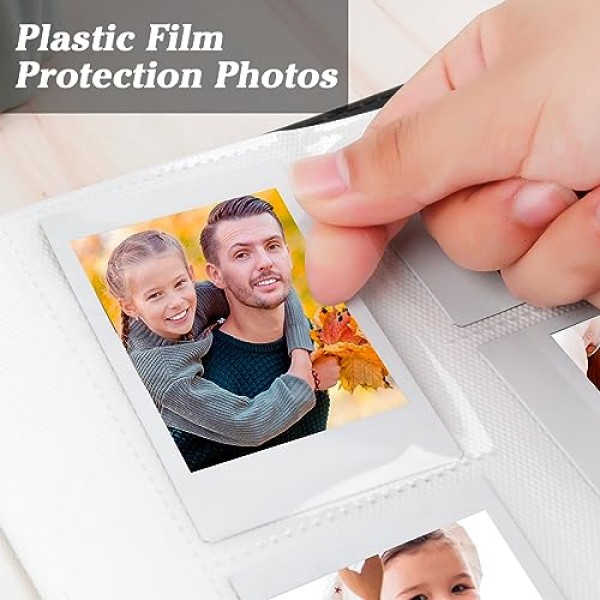 Fujifilm Instax Mini 12 11 9 8+ 8 90 40 EVO LiPlay 인스턴트 카메라용 360 포켓 사진 앨범, Polaroid Snap/PIC-300/Z2300/SocialMatic 인스턴트 카메라 및 Zip 인스턴트 프린터(Balck)용