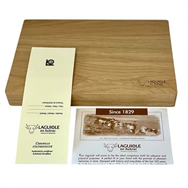 Laguiole en Aubrac 럭셔리 완전 단조 풀 탱 스테인레스 스틸 스테이크 나이프 4피스 세트, 자작나무 손잡이, 스테인레스 스틸 샤이니 볼스터