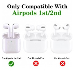 3D Airpods1&2 보호 커버, Airpods 상자용 장식 케이스, Apple Airpods 1&2와 호환 가능, 실리콘 케이스 Airpods(Blue M&Ms)