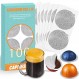 CAPMESSO 100Pcs 에스프레소 캡슐 용 알루미늄 호일 씰 Vertuoline, Vertuoline 포드와 호환되는 알루미늄 호일 뚜껑 씰 재사용 가능한 Vertuo 캡슐