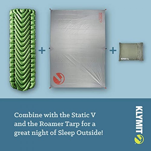 Klymit Drift 캠핑 베개, 옥외 사용을 위한 양면 커버가 있는 파쇄된 메모리 폼 여행용 베개, 녹색, 대형