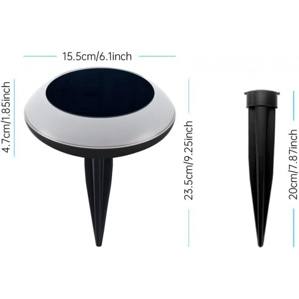 다채로운 홈-RGB 태양열 정원 조명 1600만 색상 조명, IP65 방수, 블루투스 메시 기술이 적용된 Tuya 스마트 앱, 그룹 제어, 1팩, 0.5W, 야외 정원 태양광 경로 조명