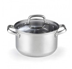 Cook N 홈 스톡 냄비(뚜껑 포함), 기본 스테인리스 스틸 캐서롤 스톡 냄비, 5쿼트