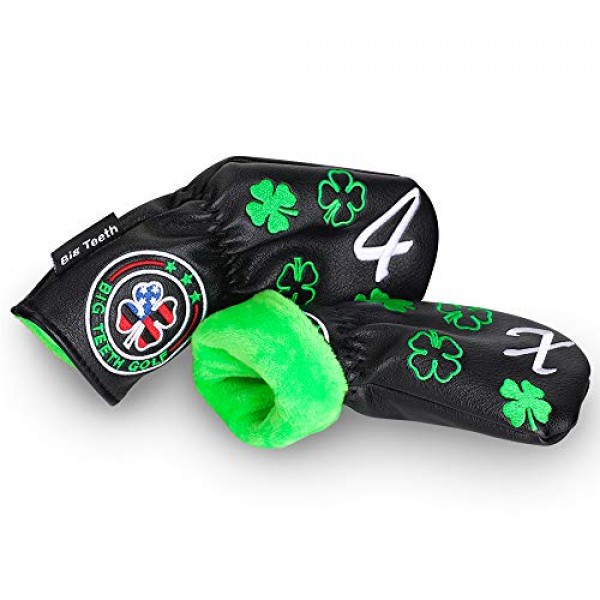 큰 이빨 골프 아이언 커버 아이언 ​​헤드 커버, 럭키 클로버 아이언 ​​커버 긴 목 골프 아이언 헤드 커버, 11Pcs 골프 아이언 커버 세트 골프 클럽 커버 Taylormade에 