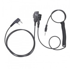 Aux 오디오 어댑터가 포함된 Push-to-Talk 2핀 K1 케이블 - BaoFeng 및 Kenwood 무전기용 PTT 버튼 - 3.5mm 헤드셋 및 보조 입력과 호환 가능, 전자 귀마개에 적합
