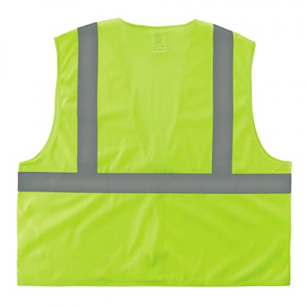 Ergodyne GloWear 8205Z 메시 Hi-Vis 안전 조끼 - 유형 R, 클래스 2 - 지퍼, 주머니 없음