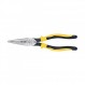 Klein Tools J203-8N 롱 노즈 사이드 커터 스트리핑 플라이어, 절단력 향상을 위해 유도 경화 및 무거움, 8인치