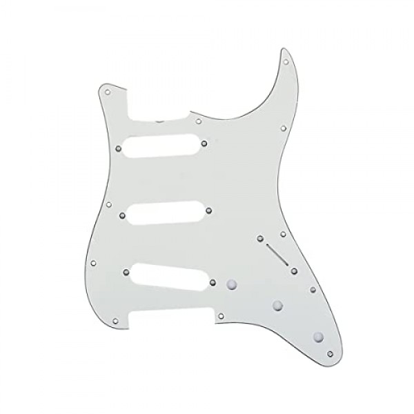 Musiclily Pro 11홀 60년대 64 아메리칸 스트라토캐스터 기타용 빈티지 스타일 Strat SSS 픽가드, 3겹 양피지