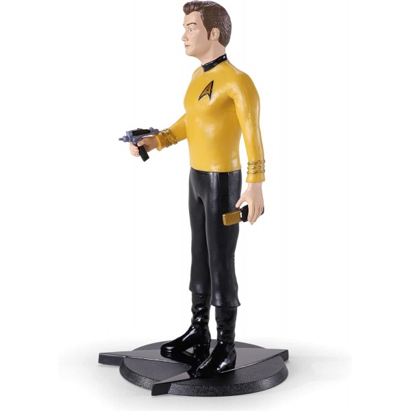 The Noble Collection Star Trek: The Original Series Bendyfigs - Captain Kirk - Noble Toys 19cm Bendable Posable Collectible Doll Figure with Stand and Mini Accessories