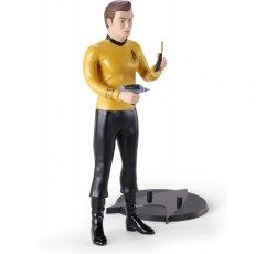 The Noble Collection Star Trek: The Original Series Bendyfigs - Captain Kirk - Noble Toys 19cm Bendable Posable Collectible Doll Figure with Stand and Mini Accessories
