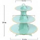 3-Tier Cupcake Stand MEETOZ 4 팩 라운드 판지 접이식 케이크 랙 홀더, 24개의 컵 케이크 보관 가능, 재사용 가능한 과자 서빙 플래터 식품 디스플레이, 생일 결혼식 특별 이벤