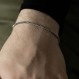 남성 및 여성을 위한 Materia SA-134 커브 체인 팔찌 925 스털링 실버 직경 2.8mm 다이아몬드 코팅 17-23cm
