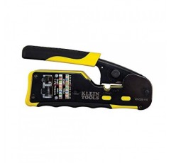 Klein Tools VDV226-110 래칫팅 모듈형 데이터 케이블 크림퍼/와이어 스트리퍼/RJ11/RJ12 표준용 와이어 커터, RJ45 패스스루 커넥터