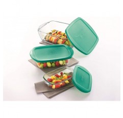 Pyrex Cook and Store 내열성 캐서롤 접시 세트 2가지 색상 선택 가능(청록색)