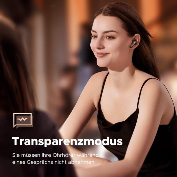 SoundPEATS Bluetooth 헤드폰 Capsule3 Pro, LDAC가 탑재된 고해상도 오디오 헤드폰, 하이브리드 능동형 소음 제거 인이어 이어폰, 통화용 마이크 6개, 투명 모드, 초장시간 52시간