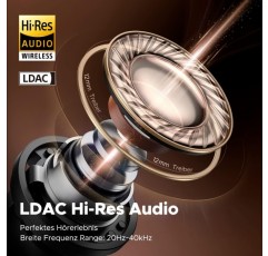SoundPEATS Bluetooth 헤드폰 Capsule3 Pro, LDAC가 탑재된 고해상도 오디오 헤드폰, 하이브리드 능동형 소음 제거 인이어 이어폰, 통화용 마이크 6개, 투명 모드, 초장시간 52시간
