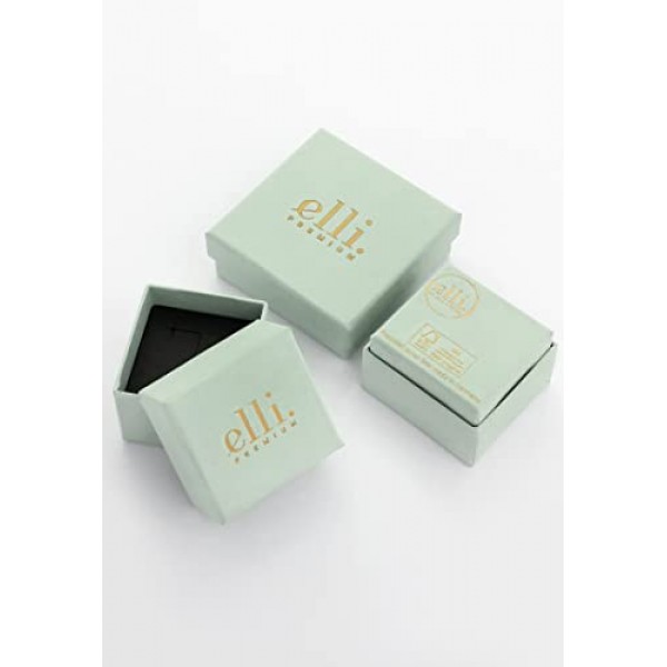 Elli Premium 0108140916 여성용 하트 펜던트 목걸이 585 옐로우 골드 큐빅 지르코니아 라운드 컷 45 cm