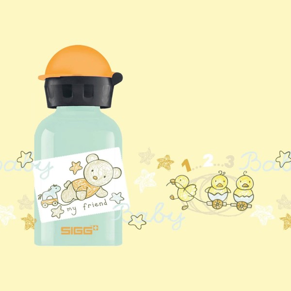 SIGG - 어린 이용 알루미늄 물병 - KBT - 누출 방지 - 깃털처럼 가벼운 - BPA 프리 - 기후 중립 인증 - 0.3L Bear Friend