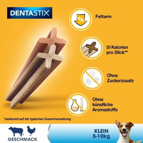 Pedigree DentaStix 데일리 오랄케어 - 소형견용 덴탈케어 스낵(5-10kg) - 치킨 & 비프맛 반려견용 매일 간식 - 대용량 팩(1 x 112개) 소형견 28개(4팩)