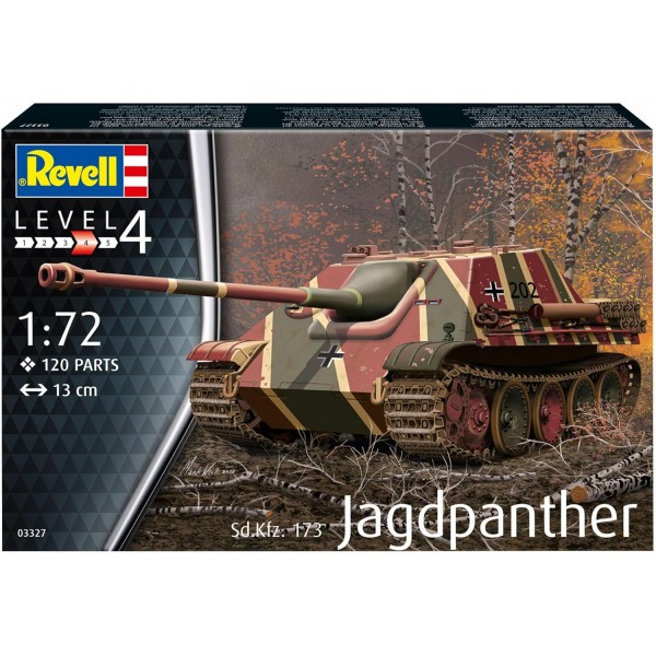 Revell 3327 Jagdpanther Sd.Kfz.173, 탱크 모델 키트 1:72, 13cm 액세서리, 멀티컬러