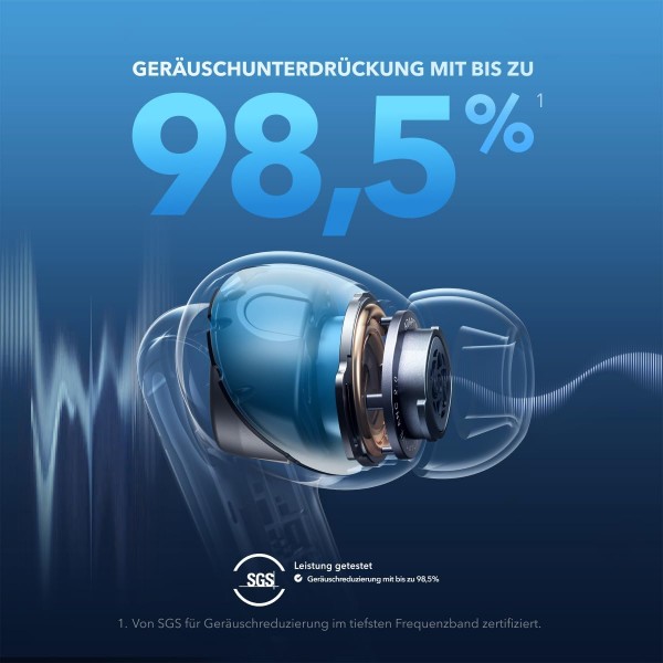 soundcore by Anker Liberty 4 NC Bluetooth 잡음 제거 헤드폰, 98.5% 잡음 제거, 귀와 주변을 위한 적응형 잡음 제거, 고해상도 사운드, 50시간 재생(검은색)