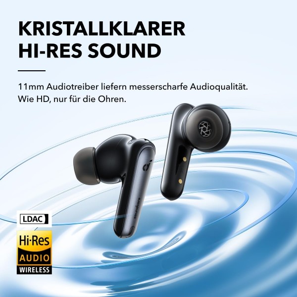 soundcore by Anker Liberty 4 NC Bluetooth 잡음 제거 헤드폰, 98.5% 잡음 제거, 귀와 주변을 위한 적응형 잡음 제거, 고해상도 사운드, 50시간 재생(검은색)