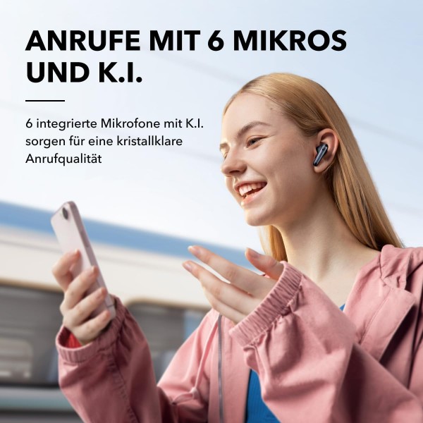 soundcore by Anker Liberty 4 NC Bluetooth 잡음 제거 헤드폰, 98.5% 잡음 제거, 귀와 주변을 위한 적응형 잡음 제거, 고해상도 사운드, 50시간 재생(검은색)